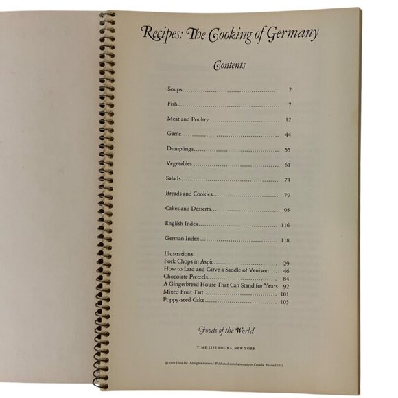 Time Life Foods of the World The Cooking Of Germany Spiral-Bound Cookbook 1969 - Picture 3 of 10